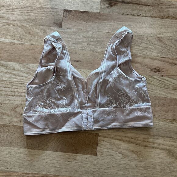 Wacoal Net Effect Bralette Style 810340 Size 34 Rose Dust Modest Support Sheer - Picture 8 of 11